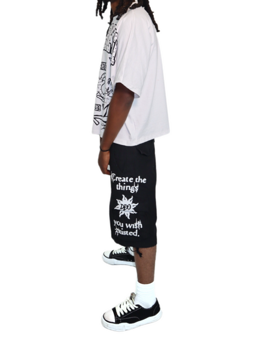 DDO BLACK CARGO SHORTS